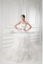 Satin and Net Sweetheart Neckline A-line Sweep Train Embroidered Wedding Dress