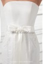 Satin and Net Strapless Neckline Sheath Sweep Train Sash Wedding Dress