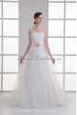 Satin and Net Sweetheart A-line Floor Length Crystals Wedding Dress