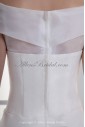 Organza Off-the-Shoulder Neckline A-line Floor Length Wedding Dress