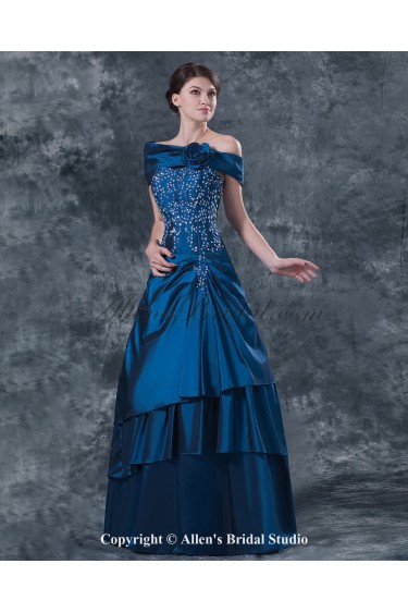 Taffeta Strapless Floor Length Ball Gown Mother Of The Bride Dress with Sequins