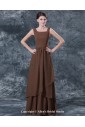 Chiffon Square Neckline Floor Length A-line Mother Of The Bride Dress with Ruffle