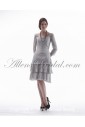 Chiffon Scoop Neckline Knee-Length A-line Mother Of The Bride Dress with Three-quarter Sleeves