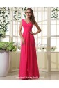Chiffon V-Neck Floor Length A-line Bridesmaid Dress