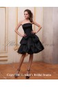 Satin Strapless Knee-Length A-Line Bridesmaid Dress with Ruffle