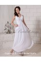 Chiffon V-Neck Ankle-Length Column Evening Dress with Embroidered