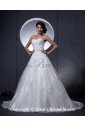Taffeta Sweetheart Chapel Train Ball Gown Wedding Dress with Embroidered