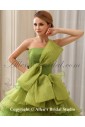 Organza Strapless Court Train A-Line Wedding Dress with Ruffle Bow
