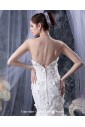 Lace Sweetheart Cathedral Train Mermaid Wedding Dress 