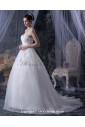 Organza Sweetheart Sweep Train Ball Gown Wedding Dress with Embroidered