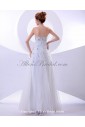 Satin and Tulle Strapless Ankle-Length A-line Wedding Dress 