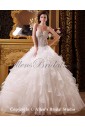 Organza and Satin Sweetheart Floor Length Ball Gown Wedding Dress 