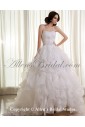 Organza Sweetheart Sweep Train Ball Gown Wedding Dress with Beading and Ruffle