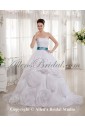 Organza Sweetheart Court Train Ball Gown Wedding Dress with Embroidered
