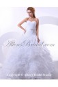 Organza Sweetheart Chapel Train Ball Gown Wedding Dress with Rhinestones and Ruched