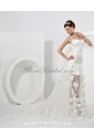 Yarn Sweetheart Chapel Train A-line Wedding Dress with Applique and Embroidered
