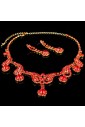 Gorgeous Wedding Jewelry Set,Including Plated Alloy with Rhinestones and Glass Earrings,Necklace