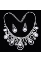 Gorgeous Rhinestones Wedding Jewelry Set with Earrings,Tiara and Necklace