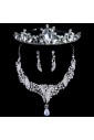 Gorgeous Rhinestones with Alloy Plated Wedding Jewelry Set,Including Earrings,Necklace and Tiara