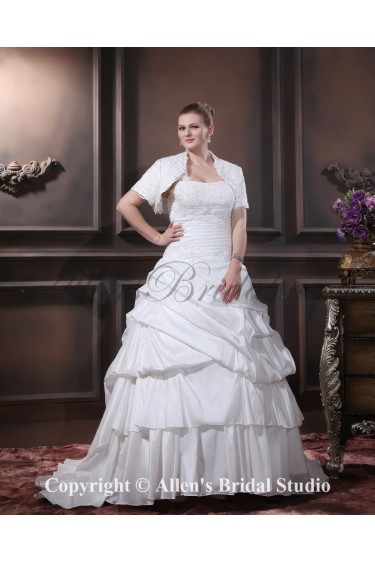 Beautiful Layered Ruffle One Shoulder Court Train Plus Size Wedding Dress