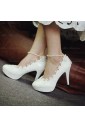 Lace Bridal Wedding Shoes with Flower and Pearl