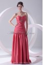 Satin Sweetheart A-Line Floor-Length Directionally Ruched Prom Dress