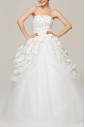 Chiffon Strapless A-line Gown with Crystal