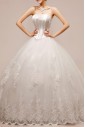 Organza Strapless Floor Length Ball Gown with Sequins