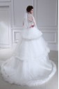 Satin Jewel Neckline Floor Length Ball Gown