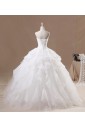 Satin Square Neckline Floor Length Ball Gown with Crystal