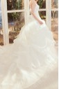 Organza V-neck Floor Length Ball Gown with Crystal