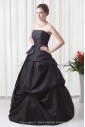 Taffeta Strapless Neckline A-line Floor-Length Prom Dress