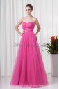 Net Sweetheart Neckline A-line Floor Length Sash Prom Dress