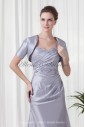 Taffeta Sweetheart Neckline A-line Floor Length Prom Dress with Crisscross Ruched and Jacket