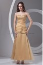 Satin and Net Sweetheart A-Line Ankle-Length Sequins Prom Dress