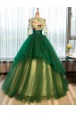 Ball Gown Bateau Evening / Prom Dress with Flower(s)