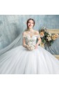 Ball Gown Strapless Tulle Wedding Dress with Sequins