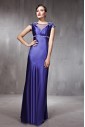 V-neck Floor-length Sleeveless Tulle,Satin Formal Prom / Evening Dress