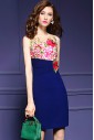 Tulle Sheath / Column Knee-length Sleeveless Scoop Embroidery Mother of the Bride Dress