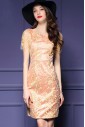 Tulle Lace Knee-length Short Sleeve Scoop Embroidery Mother of the Bride Dress