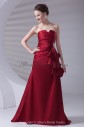 Satin Strapless A-line Floor Length Ruched Prom Dress