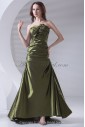 Taffeta Strapless Neckline A-line Floor Length Directionally Ruched Prom Dress