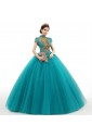 Ball Gown High Neck Prom / Formal Evening / Quinceanera / Sweet 18 Dress with Embroidery