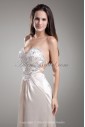 Satin Sweetheart Neckline Floor Length Column Embroidered Prom Dress