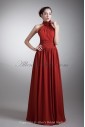 Chiffon High Collar Neckline Floor Length A-Line Flower Prom Dress