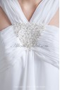 Chiffon Straps Neckline Sweep Train Column Embroidered Wedding Dress