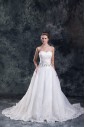 Organza Sweetheart Neckline Sweep Train Ball Gown Wedding Dress