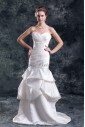 Satin Sweetheart Neckline Sweep Train Mermaid Directionally Ruched Wedding Dress