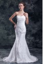 Tulle Sweetheart Neckline Chapel Train Mermaid Embroidered Wedding Dress
