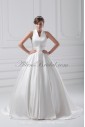 Satin V-Neck Neckline Sweep Train Ball Gown Wedding Dress